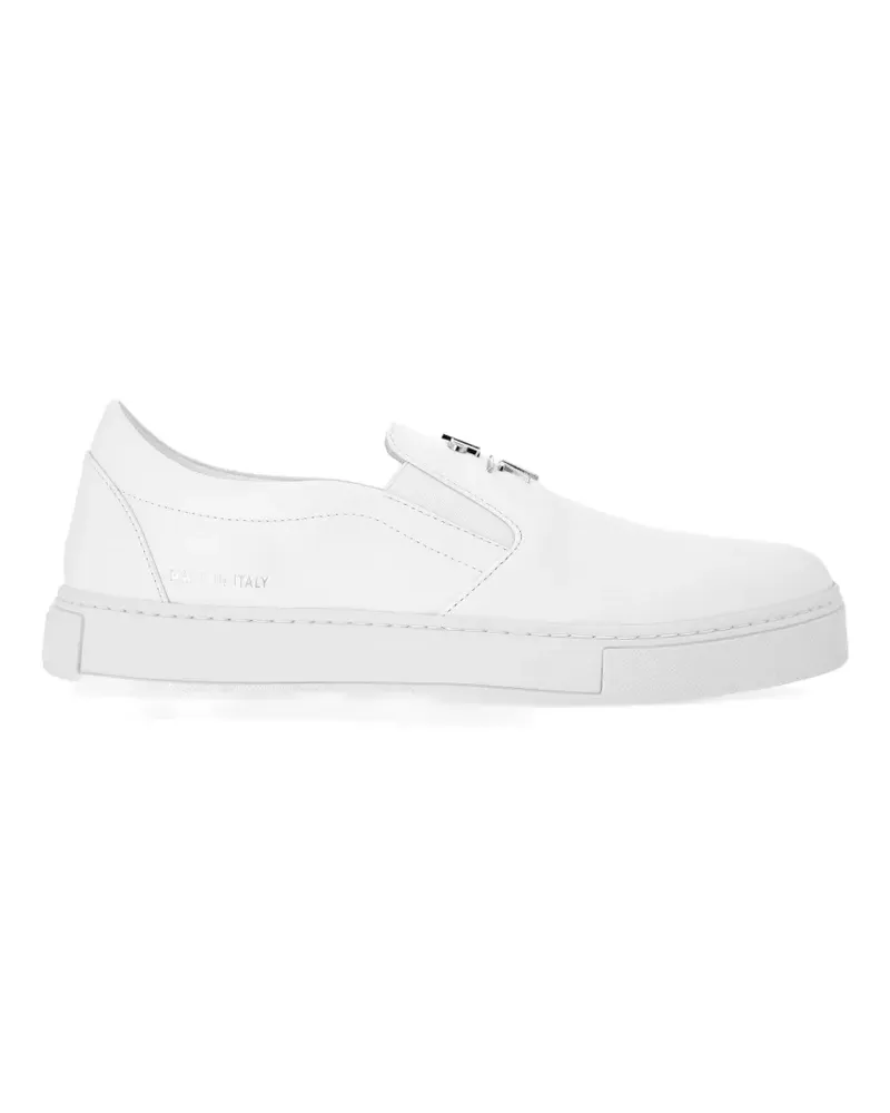Philipp Plein Slip-On-Sneakers mit Logo - Weiß Weiß