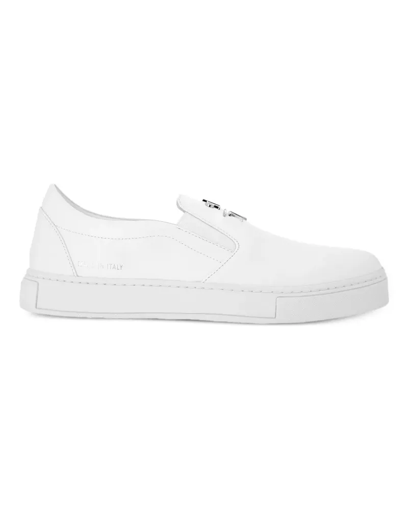 Philipp Plein Slip-On-Sneakers mit Logo - Weiß Weiß