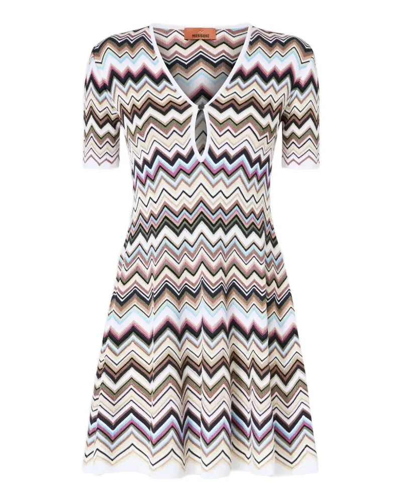 Missoni Kleid mit Zickzackmuster - Weiß Weiß