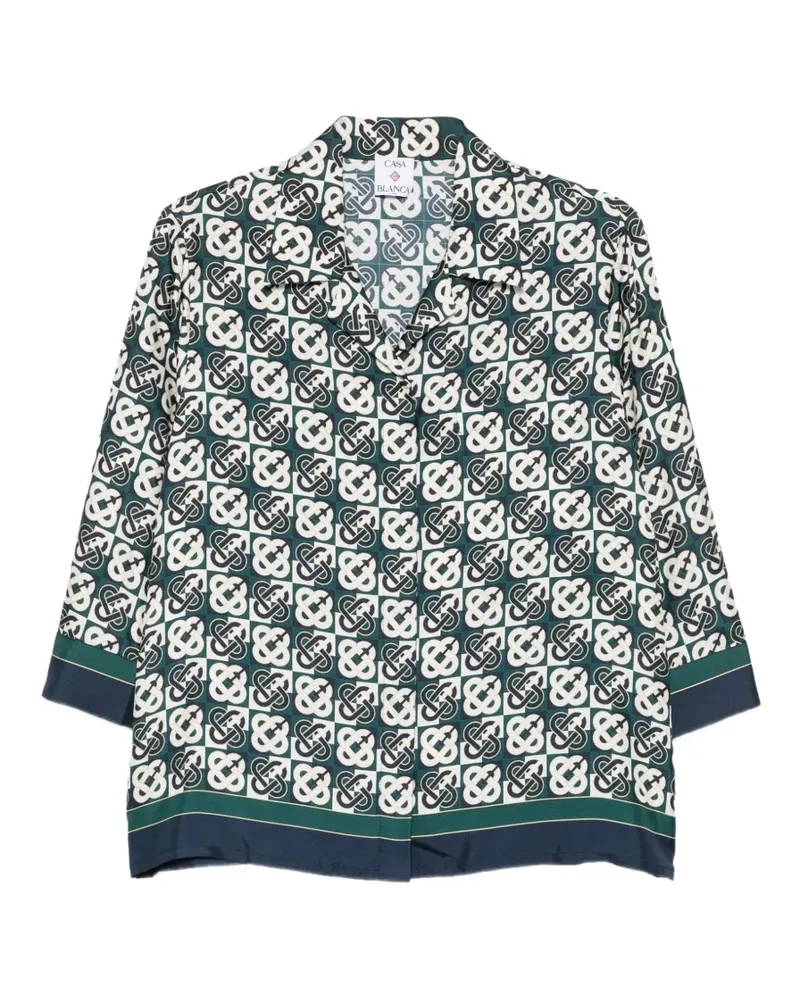 Casablanca Paris Pyjama mit Monogramm-Print - Grün Grün