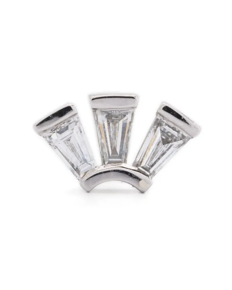 Maria Black 14K white gold Modular Fan diamond stud earring - Silber Silber