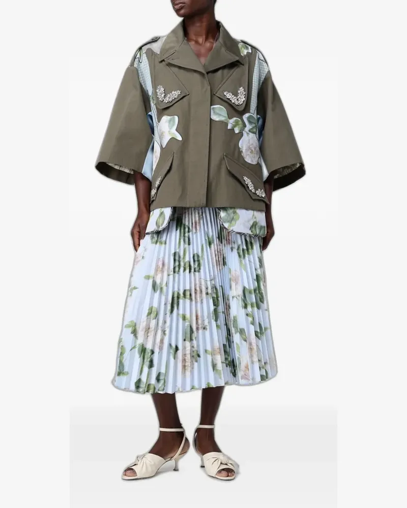 Antonio Marras floral-print pleated midi skirt - Blau Blau