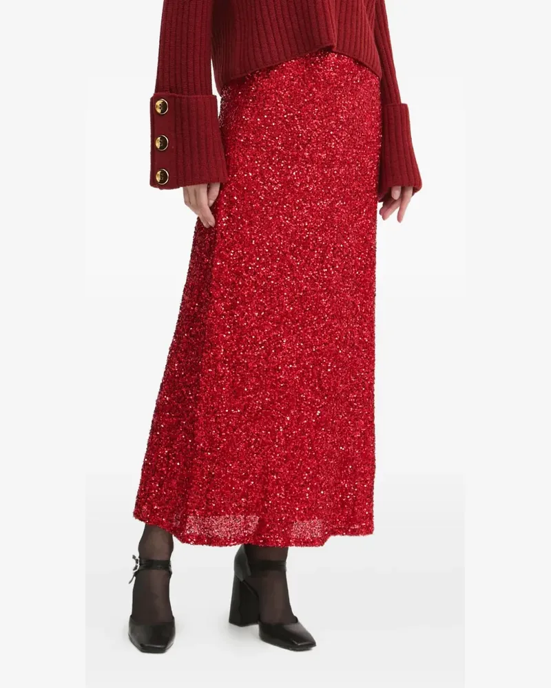 Never Fully Dressed Midirock mit Pailletten - Rot Rot