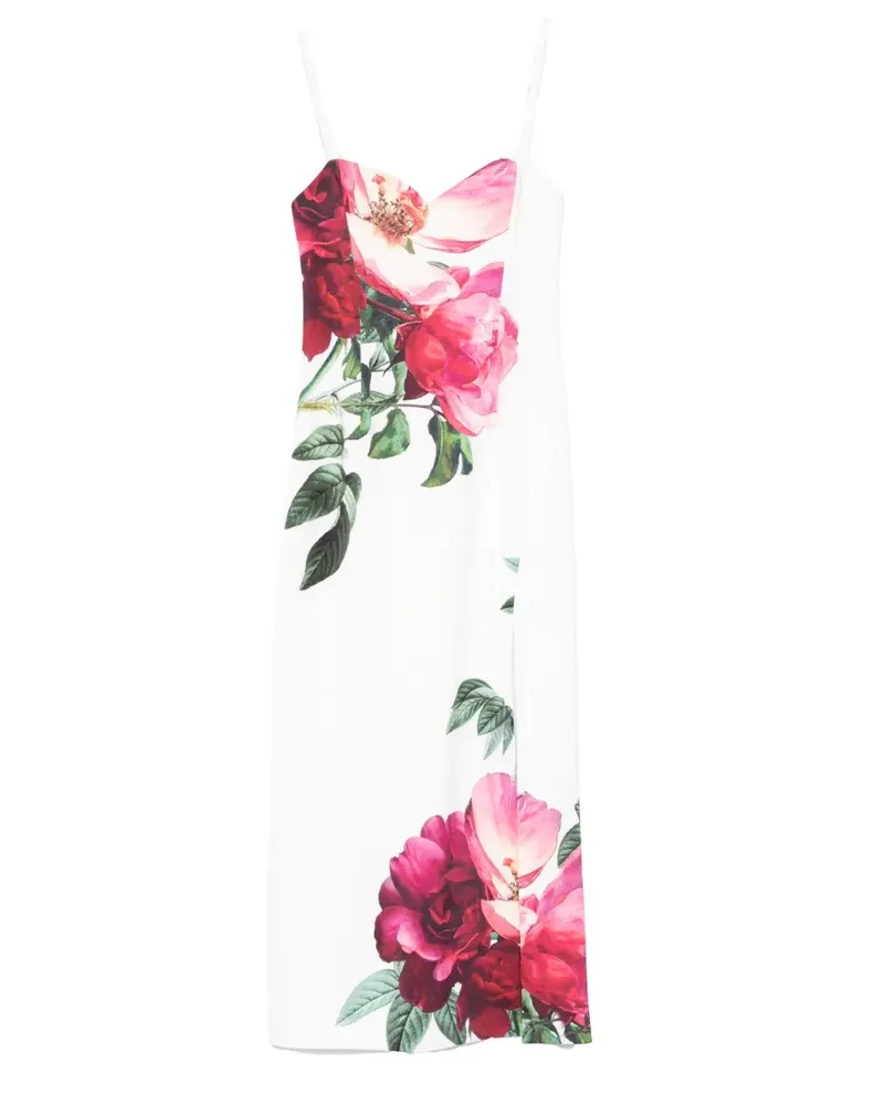 Alice + Olivia floral-print midi dress - Weiß Weiß