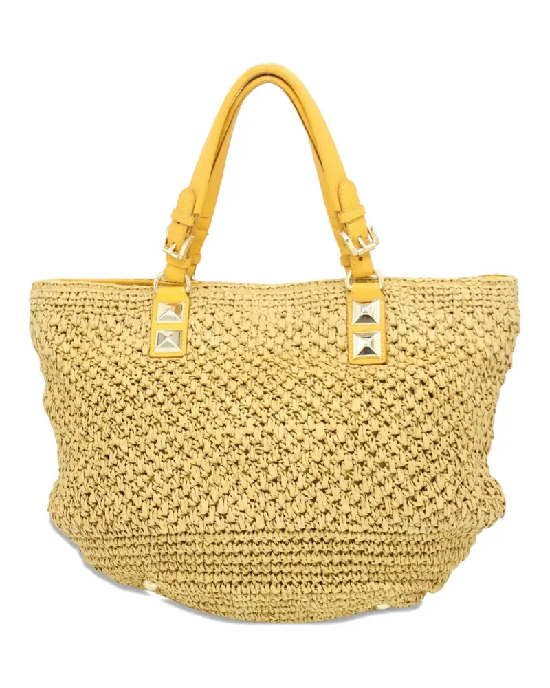 Michael Kors Santorini straw tote bag - Gelb Gelb