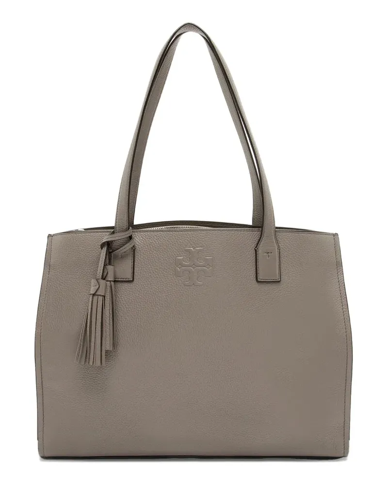 Tory Burch large Thea pebbled-leather tote bag - Grau Grau