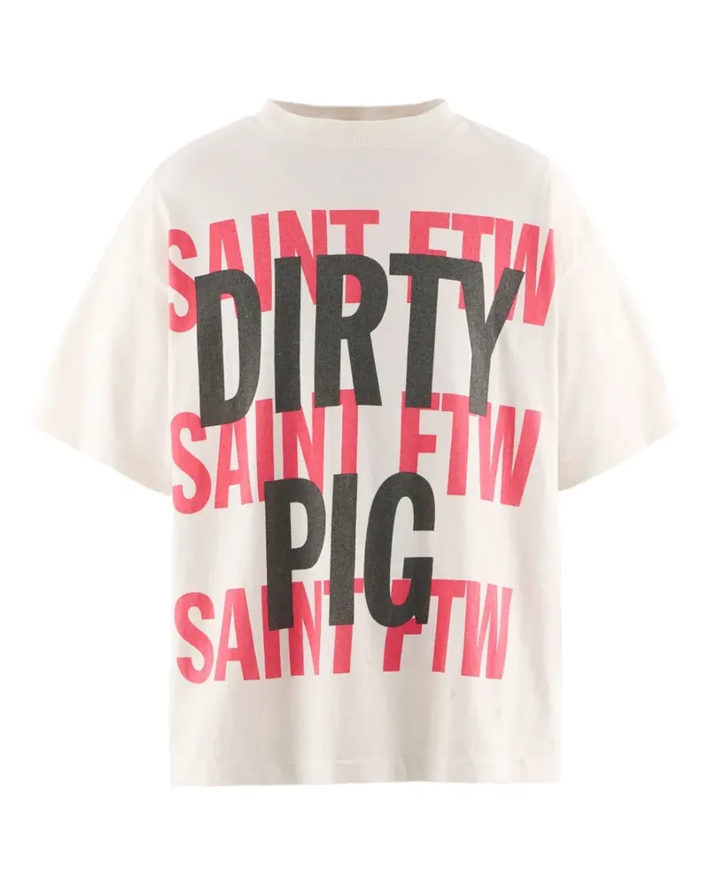 SAINT MXXXXXX T-Shirt mit Text-Print - Weiß Weiß