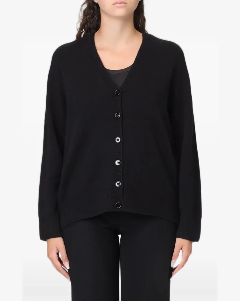 Emporio Armani Kaschmircardigan mit V-Ausschnitt - Schwarz Schwarz