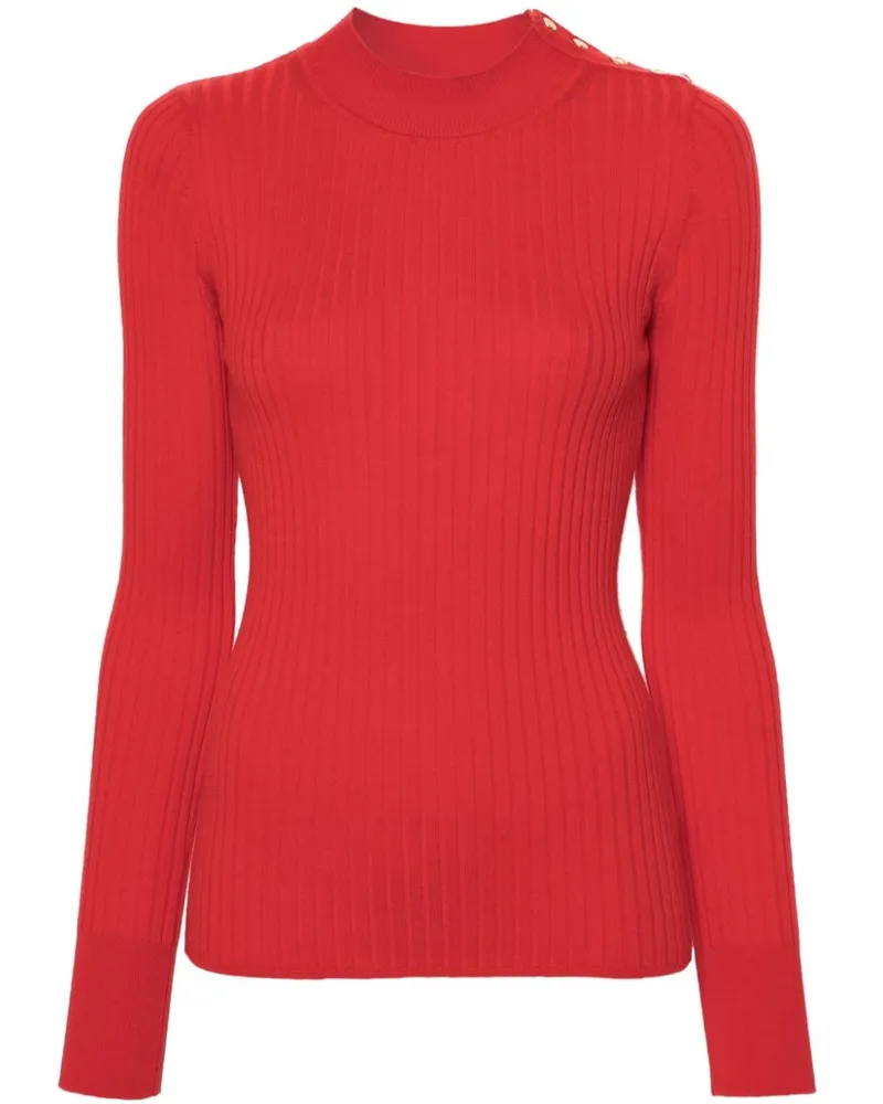 forte_forte Gerippter Pullover - Rot Rot