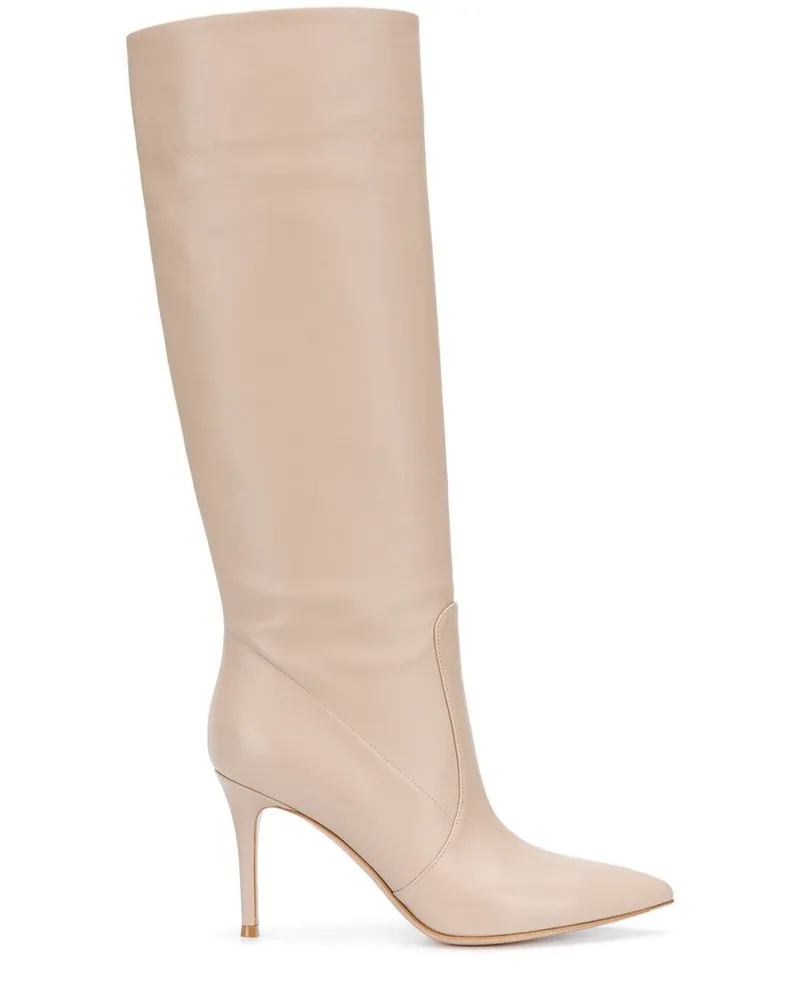 Gianvito Rossi Kniehohe Stiefel mit spitzer Kappe - Nude Nude