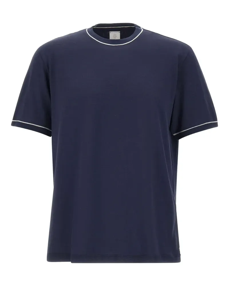 Eleventy T-Shirt mit Kontrastdetails - Blau Blau