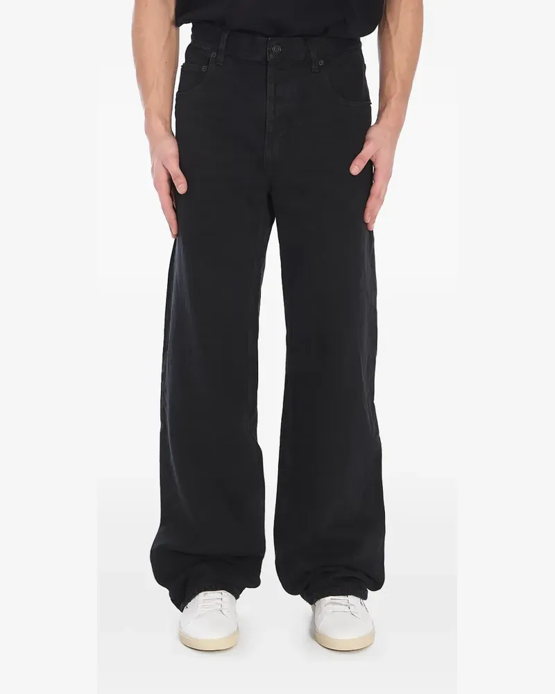 Saint Laurent Jeans mit geradem Bein - Schwarz Schwarz
