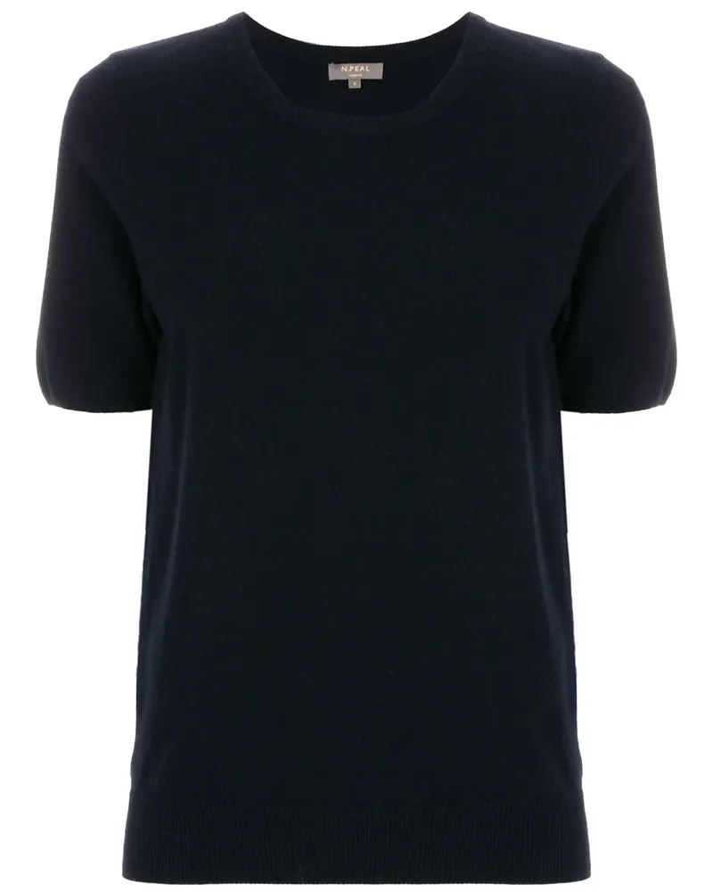 N.Peal Kaschmir-T-Shirt mit Rundhalsausschnitt - Blau Blau