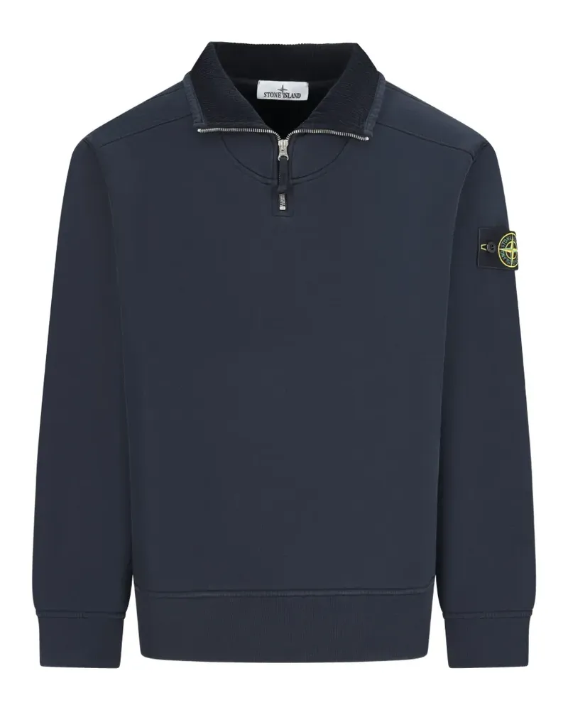 Stone Island 6100021 Fleece aus gebürsteter Bio-Baumwolle - Blau Blau