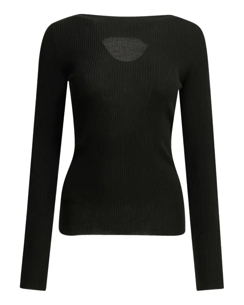 Rick Owens Gerippter Strickpullover - Schwarz Schwarz