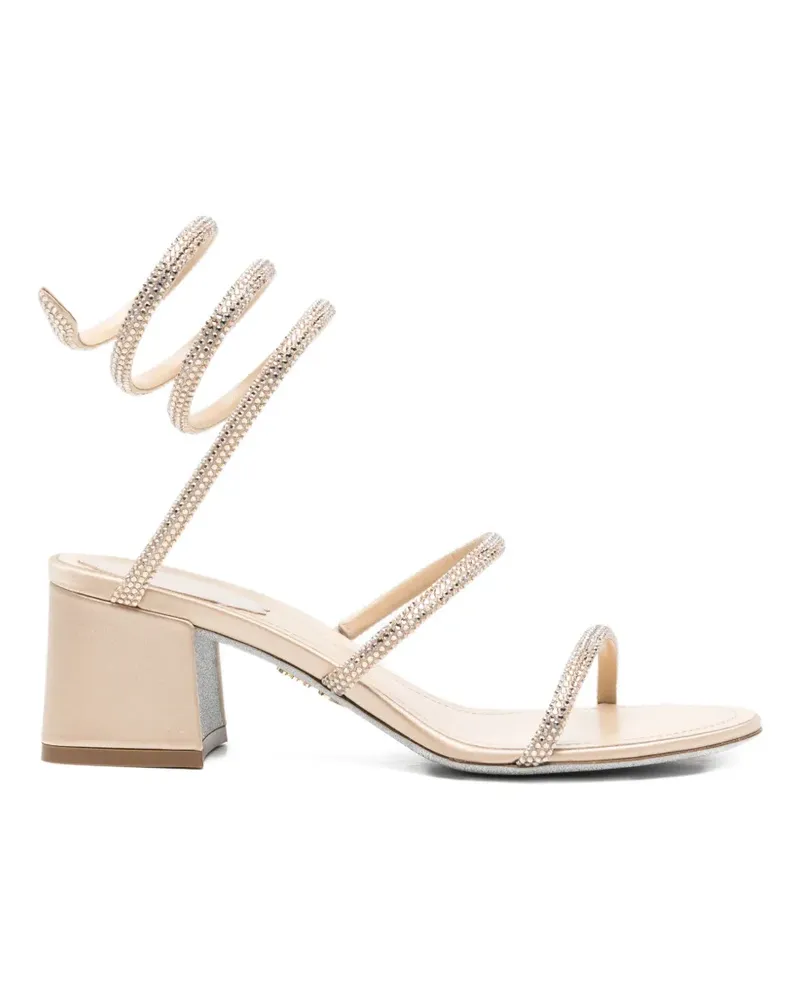 René Caovilla Cleo embellished spiral-strap sandals - Nude Nude