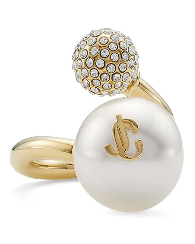 Jimmy Choo Auri Ring mit Logo-Schild - Gold Gold
