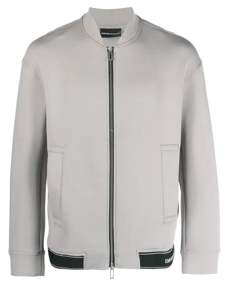Emporio Armani Bomberjacke mit Logo - Grau Grau