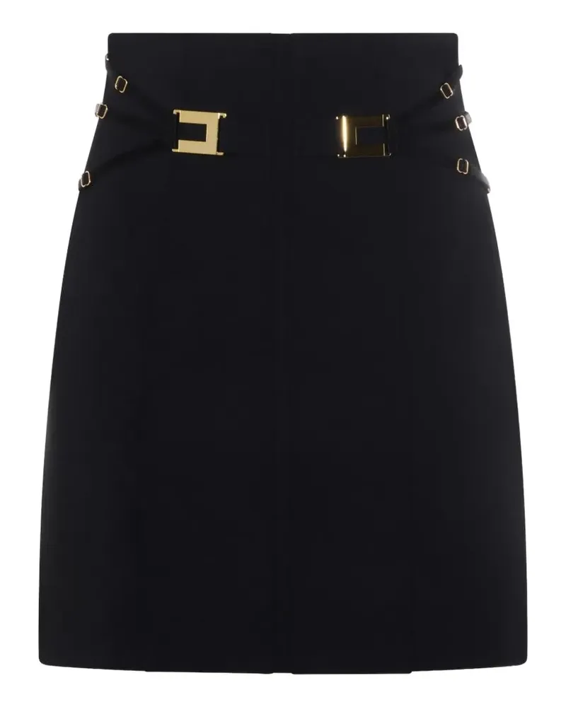Elisabetta Franchi logo-plaque belted mini skirt - Schwarz Schwarz