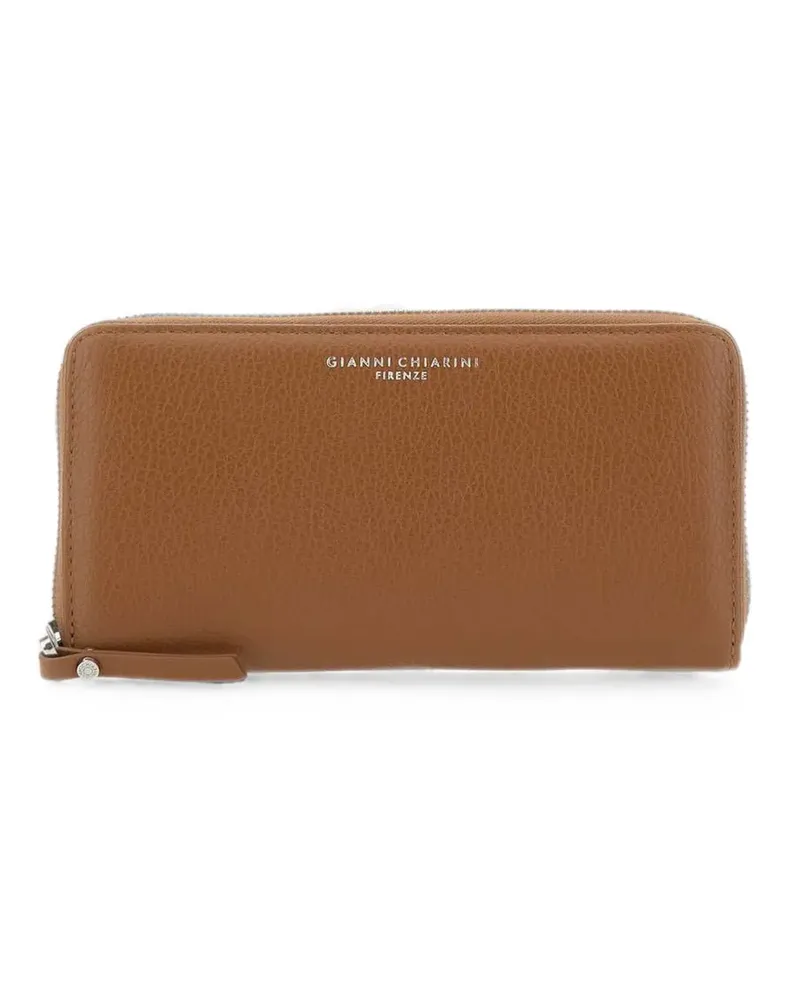 Gianni Chiarini pebbled-leather zip-around wallet - Braun Braun