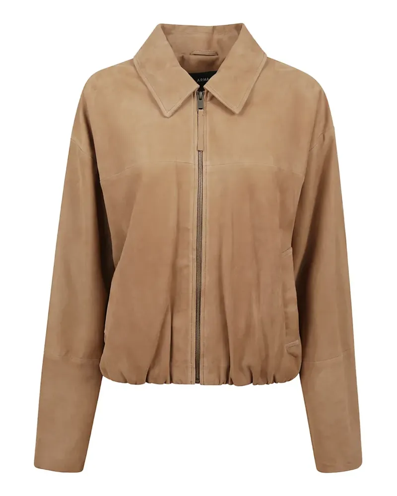 Arma zip-up suede jacket - Braun Braun