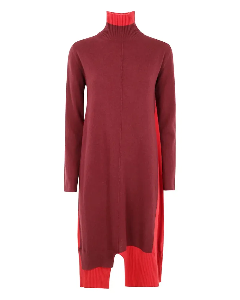 Pier Antonio Gaspari turtleneck colourblock mini dress - Rot Rot