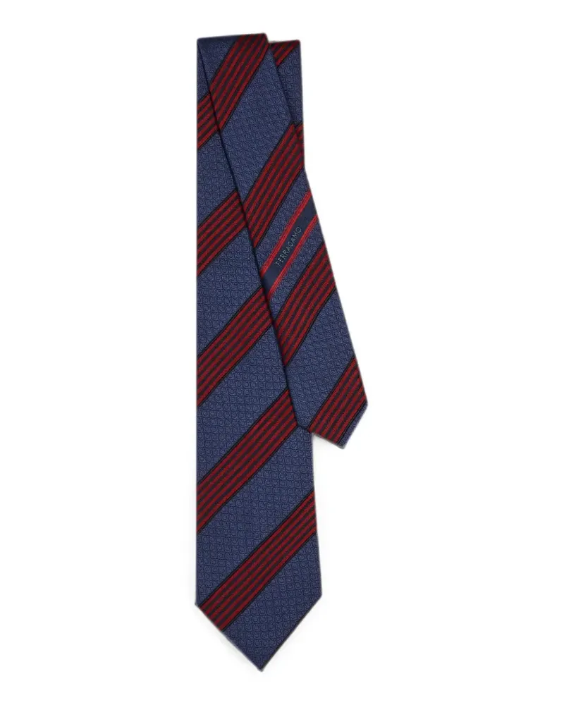 Ferragamo Krawatte mit Gancini-Print - Blau Blau