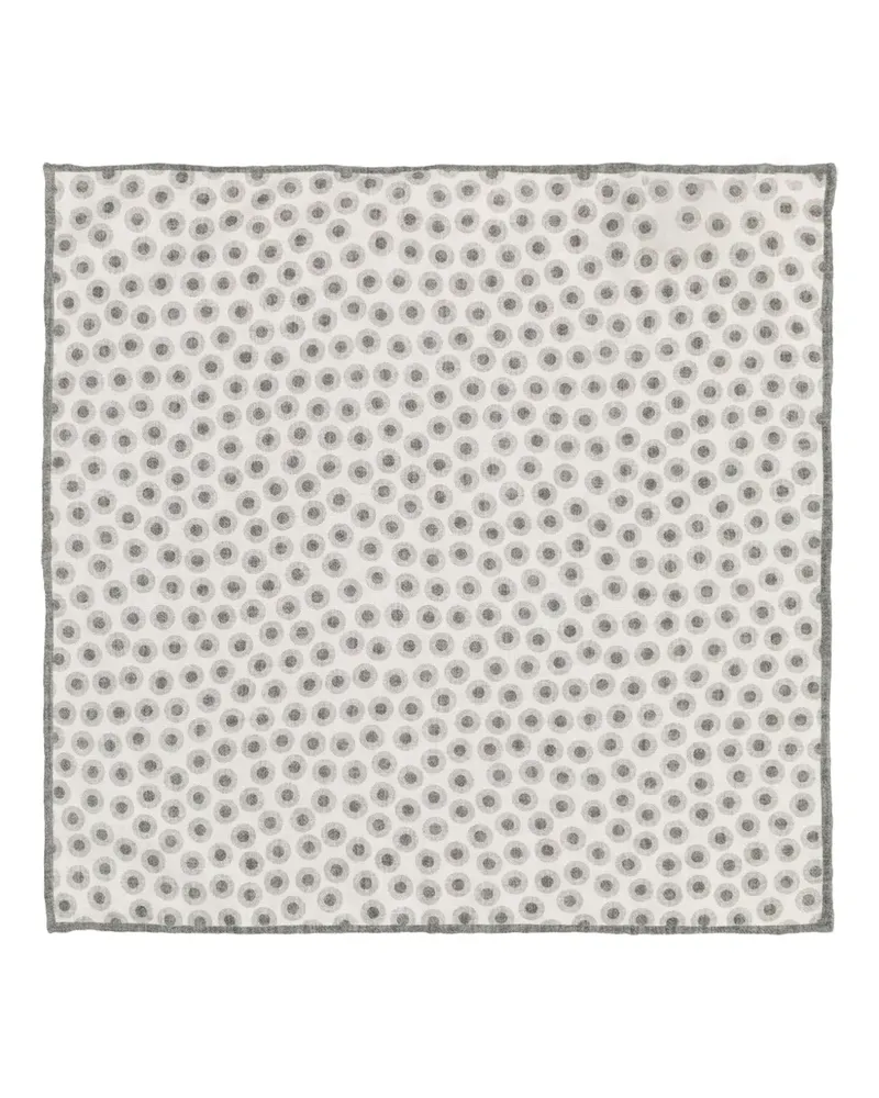 Brunello Cucinelli Einstecktuch mit Polka Dots - Weiß Weiß