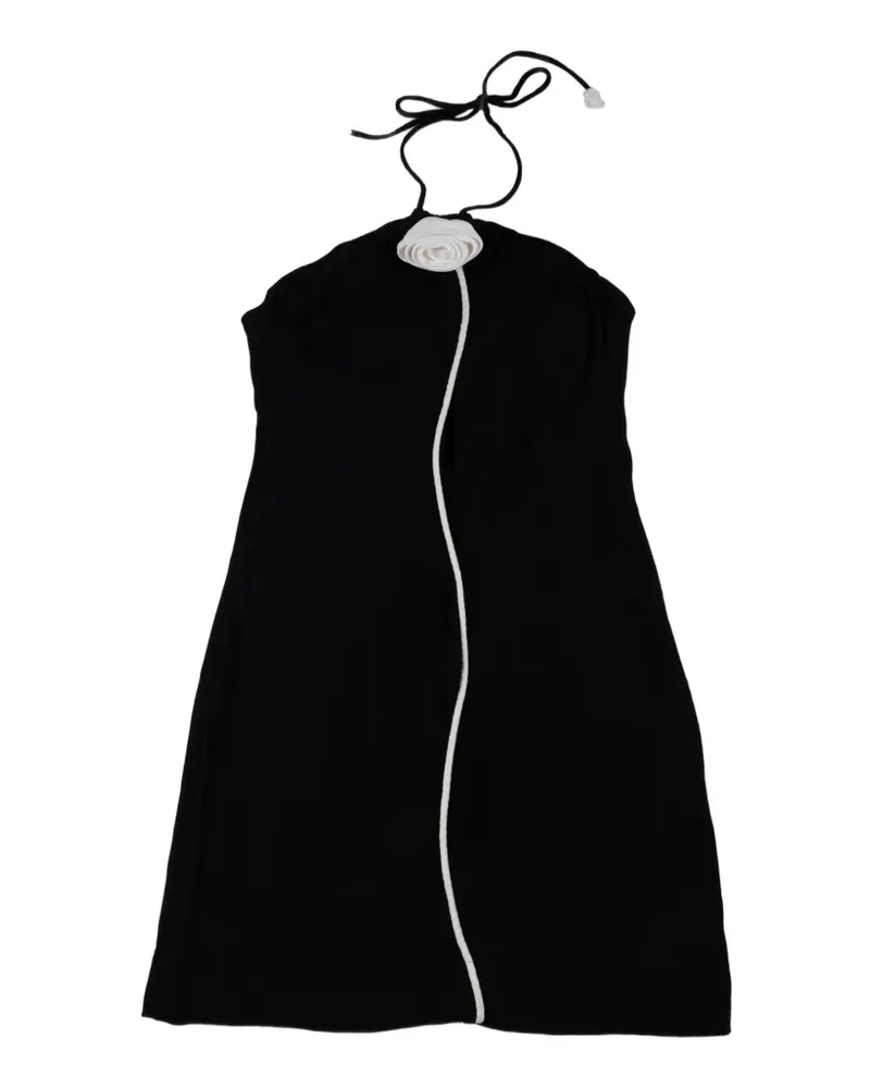 FARM Rio halterneck floral-embellishment mini dress - Schwarz Schwarz