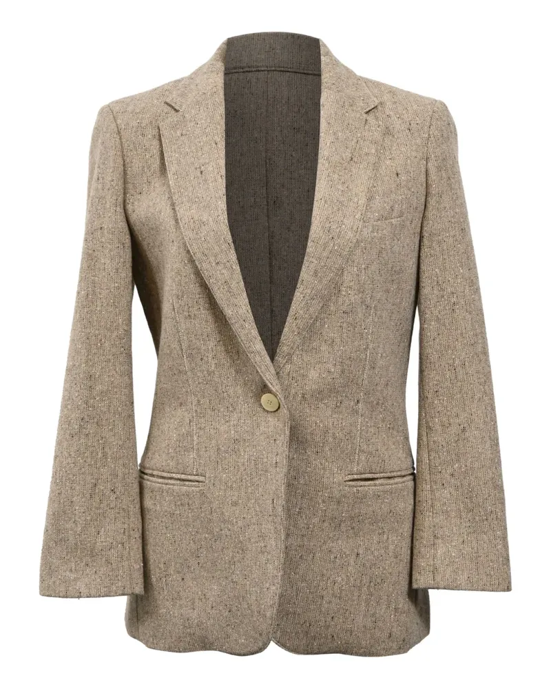 Theory single-breasted tweed blazer - Nude Nude
