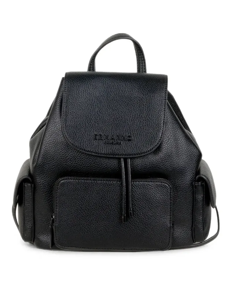 Ermanno Scervino grained-leather flap-top backpack - Schwarz Schwarz