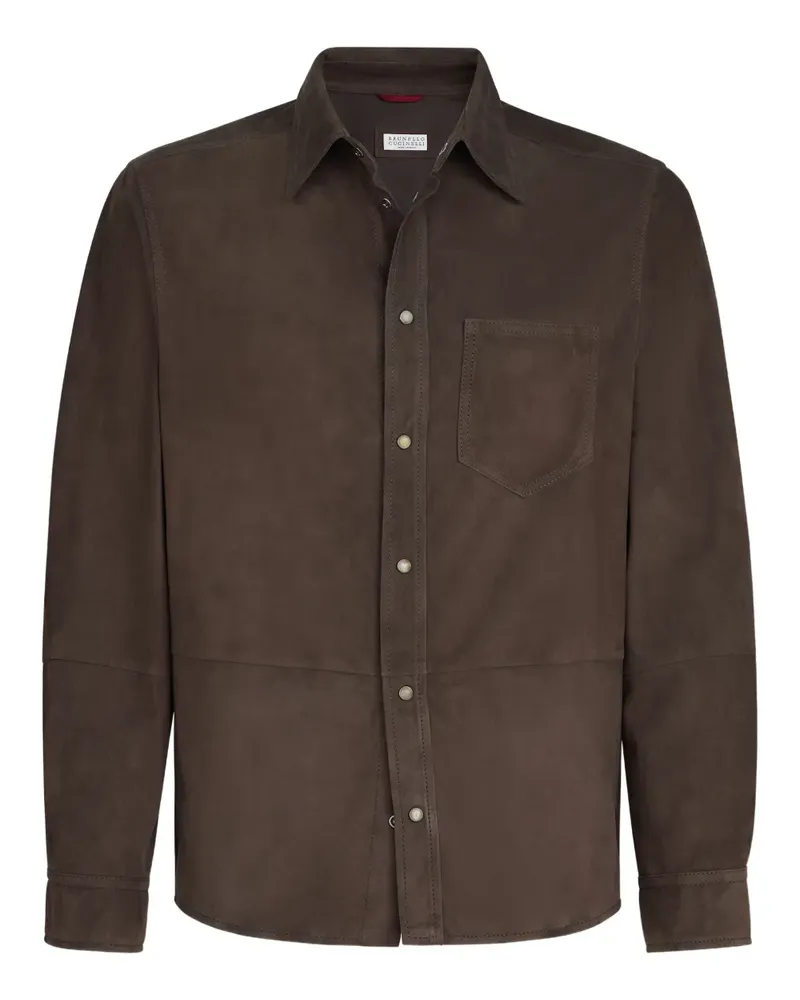 Brunello Cucinelli suede shirt jacket - Braun Braun