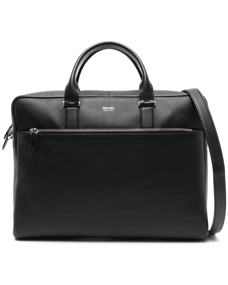 Tom Ford Aktentasche mit Logo-Stempel - Schwarz Schwarz