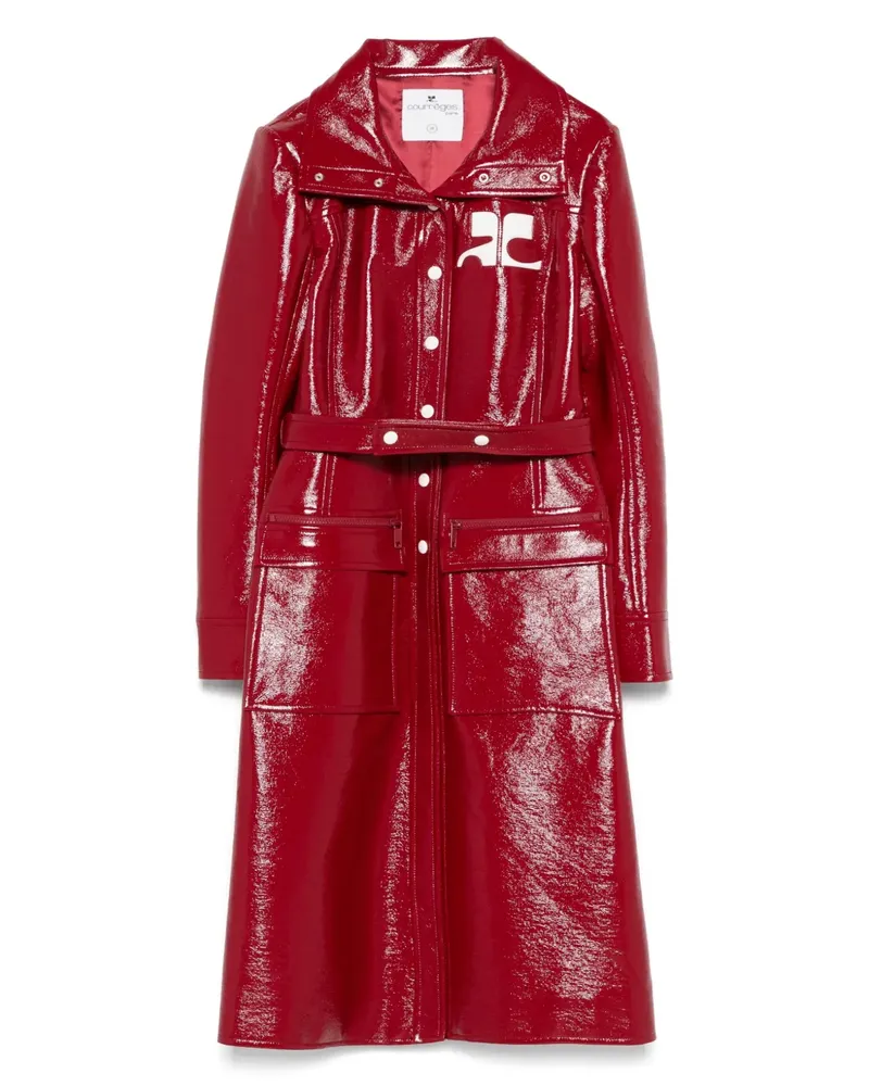 Courrèges Trenchcoat aus Faux-Leder mit Logo - Rot Rot
