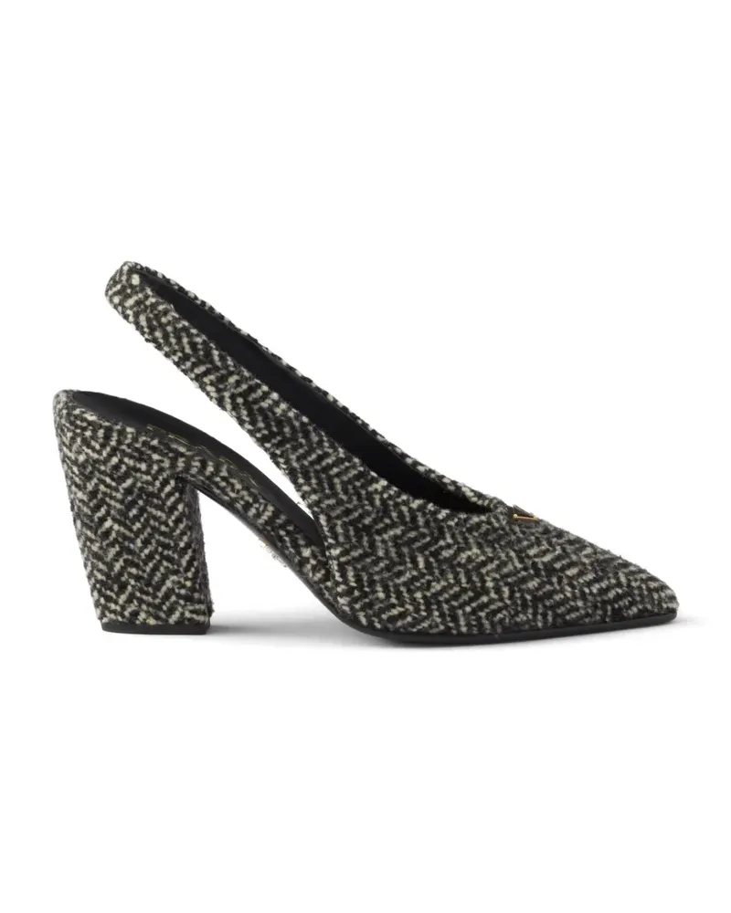 Prada Chevron slingback pumps - Schwarz Schwarz
