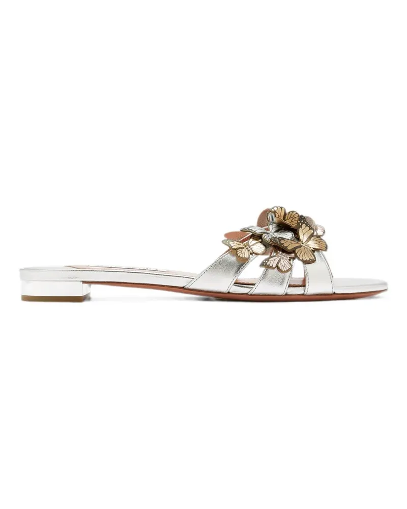 Aquazzura Papillon butterfly-embellished sandals - Silber Silber