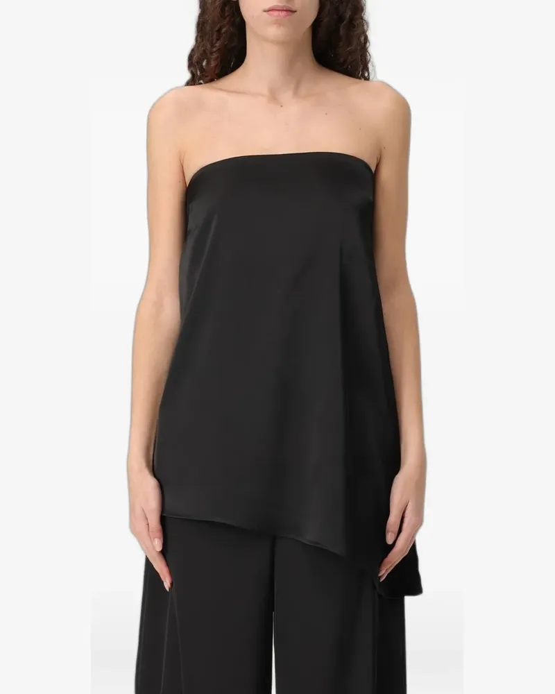 Hanita asymmetric strapless top - Schwarz Schwarz