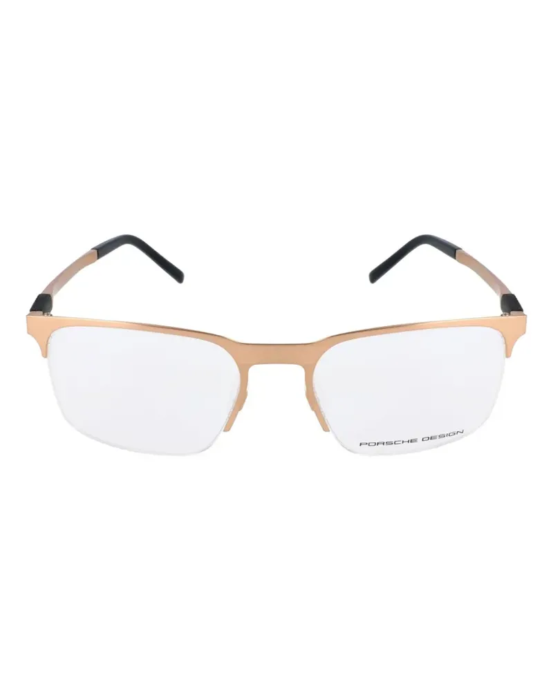 Porsche Design semi-rimless rectangle-frame glasses - Gold Gold