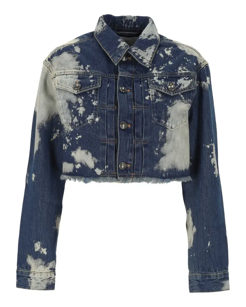 Vivienne Westwood bleach-wash cropped denim jacket - Blau Blau