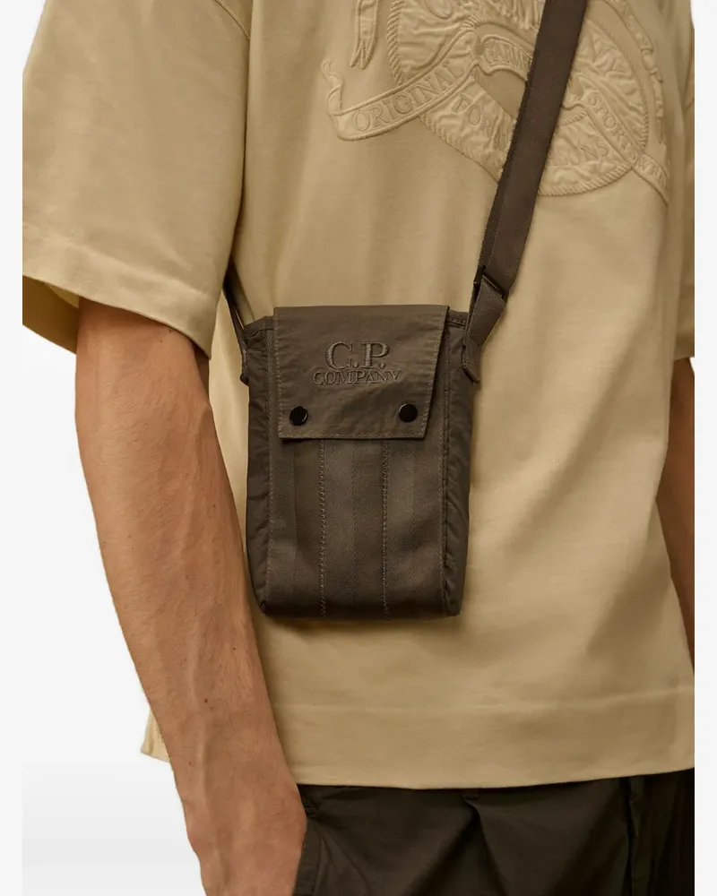 C.P. Company logo-embroidered messenger bag - Grau Grau