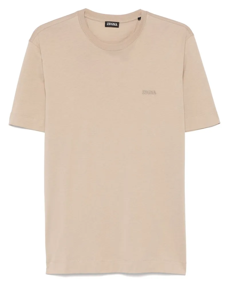Ermenegildo Zegna T-Shirt mit Logo-Stickerei - Nude Nude