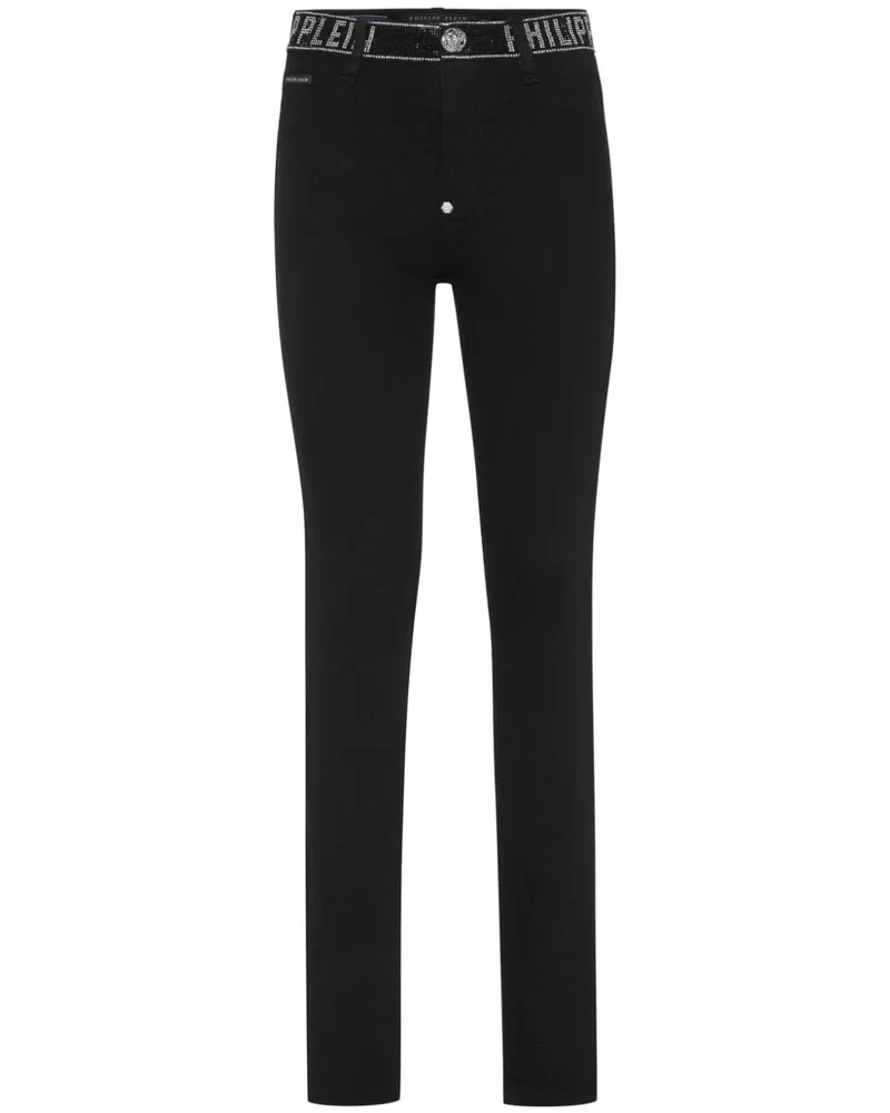 Philipp Plein Jeggings mit hohem Bund - Schwarz Schwarz