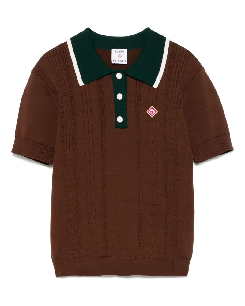 Casablanca Paris Poloshirt mit Zopfmuster - Braun Braun