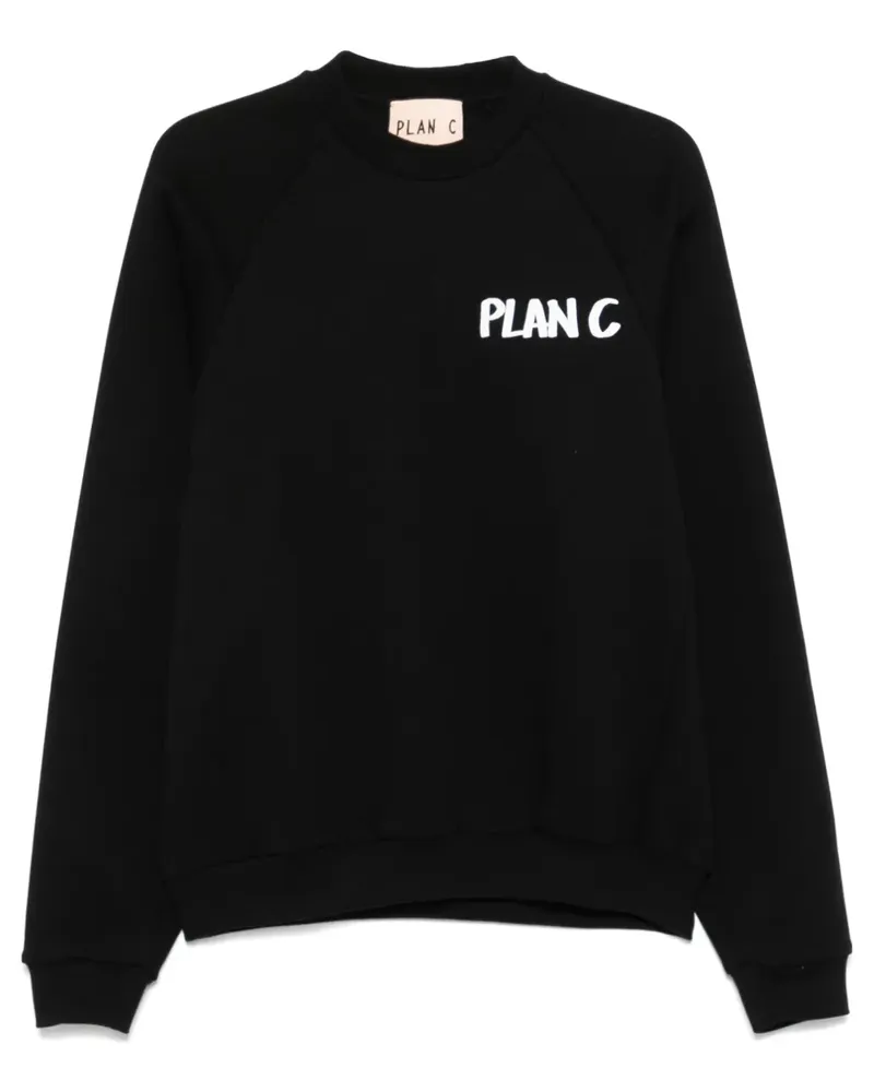 PLAN C Sweatshirt mit Bianca-Print - Schwarz Schwarz