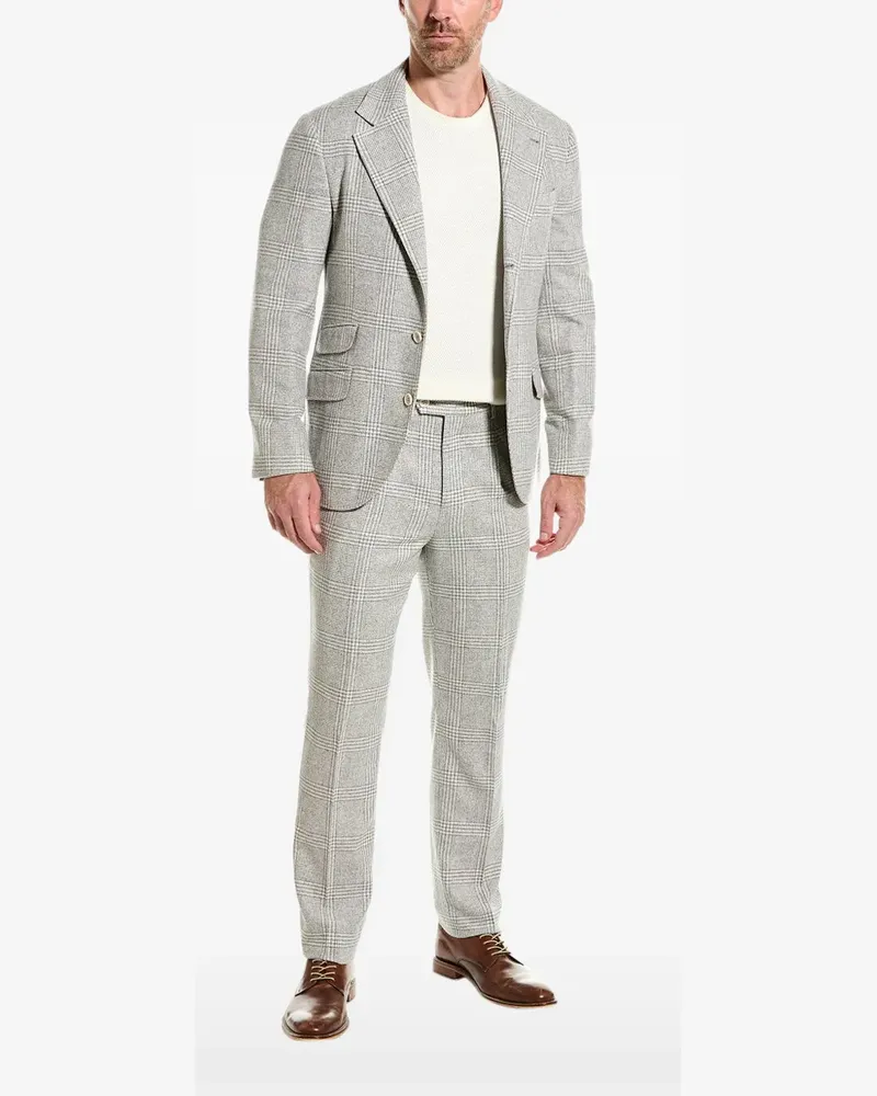 Brunello Cucinelli plaid tailored suit - Grau Grau