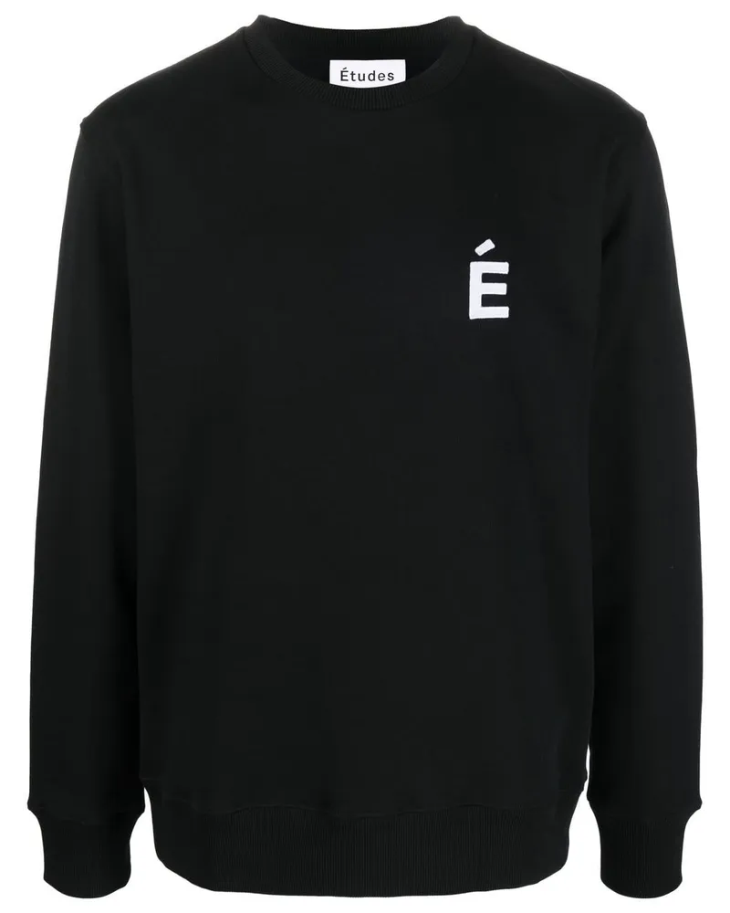 Études Studio Story Sweatshirt mit Logo-Patch Schwarz