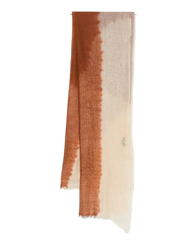 Suzusan dip-dye fringed scarf - Nude Nude