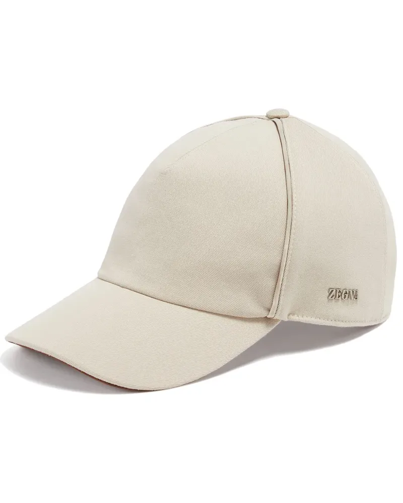Ermenegildo Zegna Baseballkappe mit Logo-Schild - Nude Nude