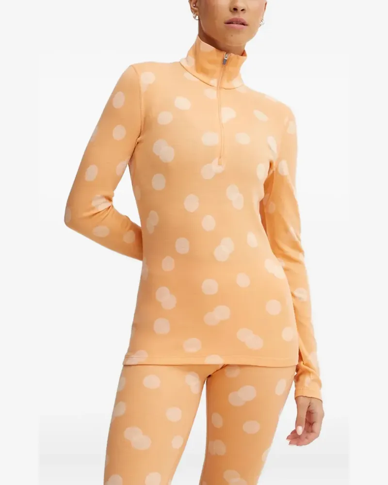 Icebreaker zip-neck ski top - Orange Orange