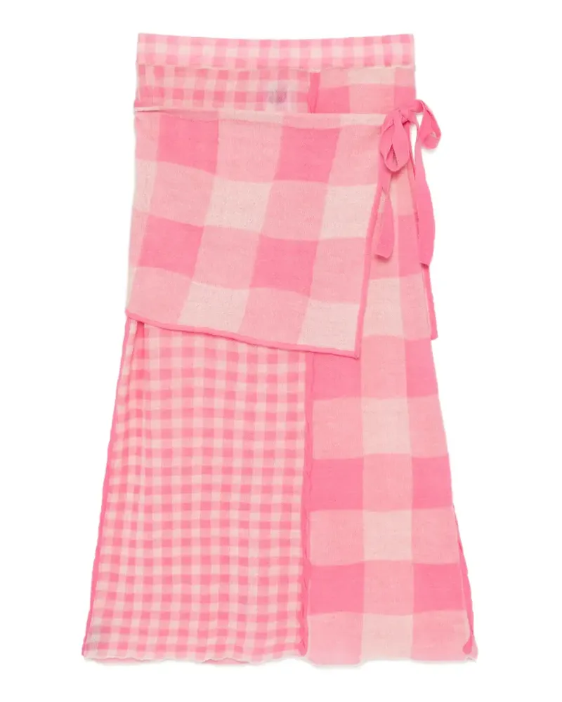 YANYAN KNITS checked skirt - Rosa Rosa